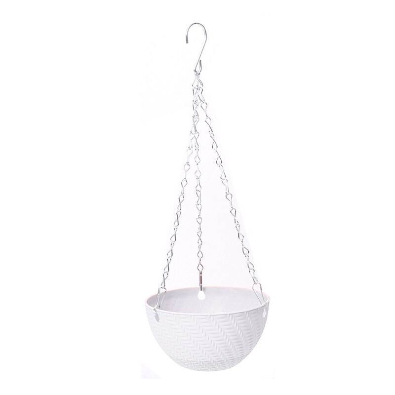 Macetas colgantes de cadena para balcón, cesta de maceta de flores, tejido de mimbre de imitación, 1 ud.: 4