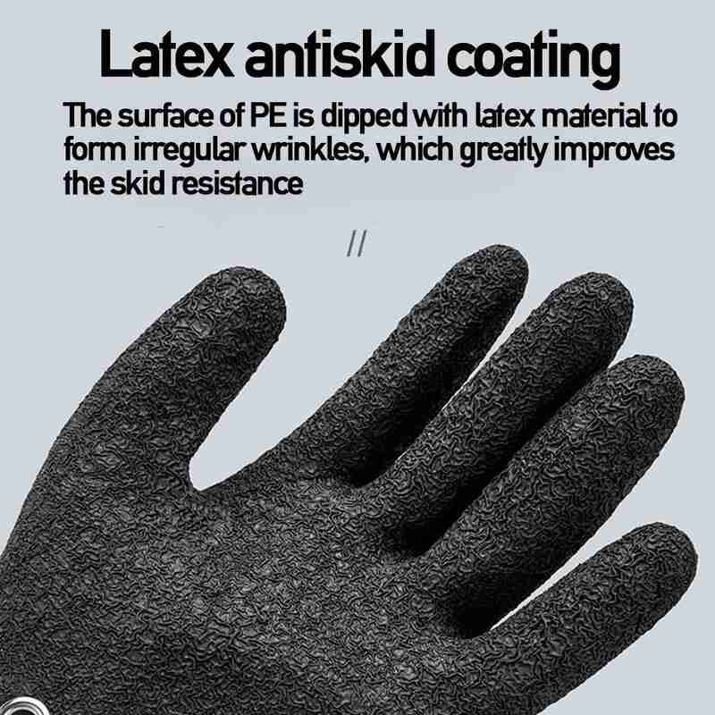 La pesca no-slip guantes de látex anti-puñalada antideslizante y catc de pesca especial Lu guantes Yafei resistente al agua engrosada J7U1