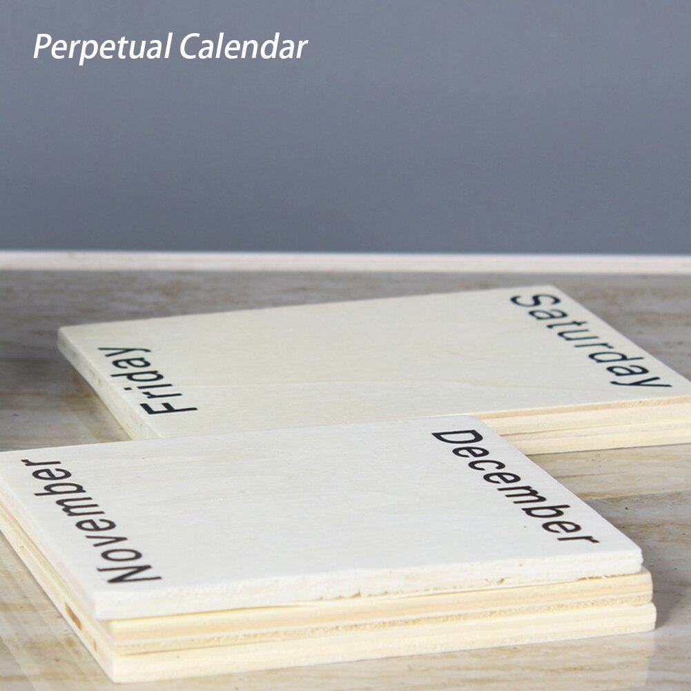 Maand houten blok decoratie week bureau woonkamer thuis datum display bar fotografie rekwisieten eeuwigdurende kalender