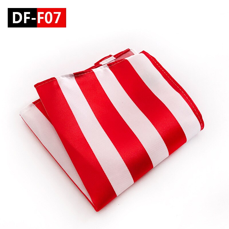 20 Style Luxury Striped Men Pocket Square Hanky Classic Wedding Party Handkerchief Soft Silk Vintage Hankies Chest Towel: DF-F07