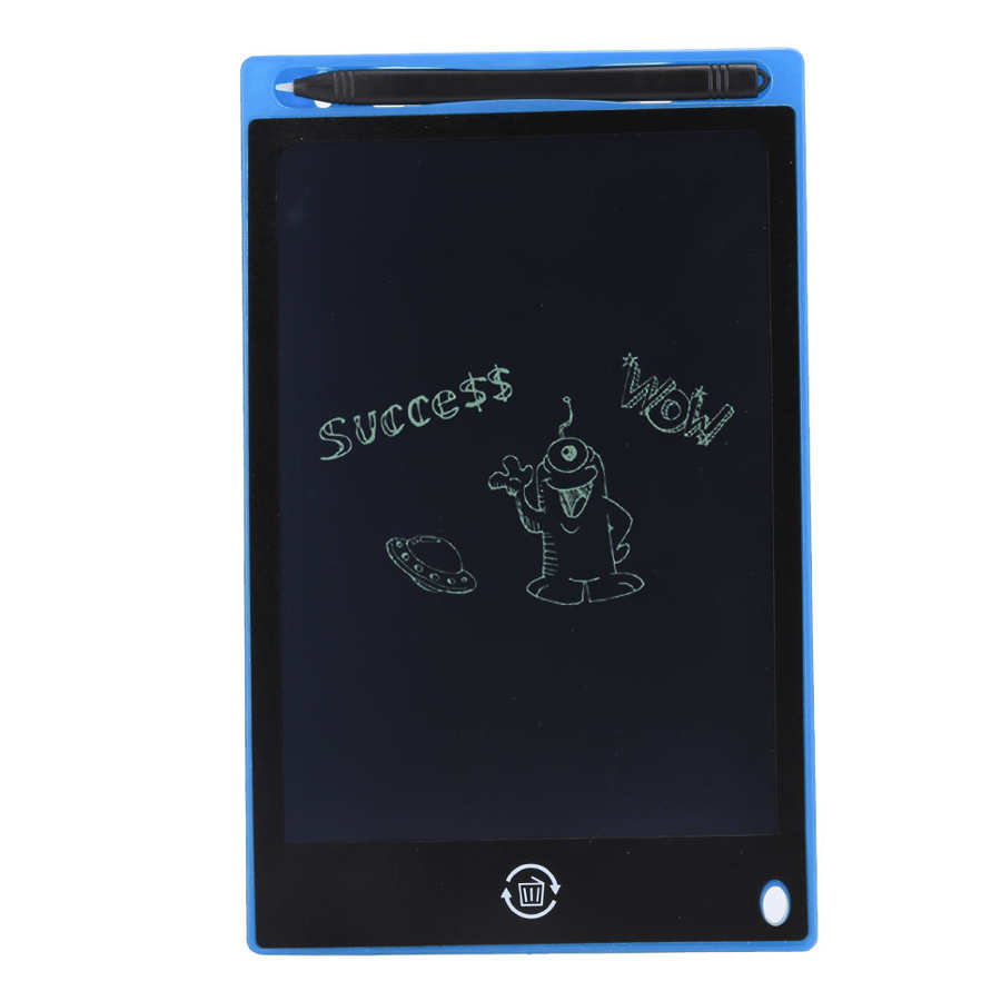 8.5inch LCD Writing Board Light-Energy Bright Thick Handwriting Children Graffiti Drawing Board One-click erasing with pen: Blue