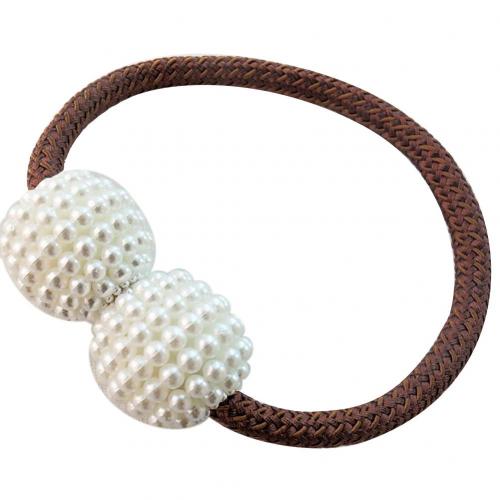 Abrazadera magnética para cortina, soporte de anillo para cortina, cuentas de perla de imitación, accesorios decorativos para el hogar: Dark Coffee