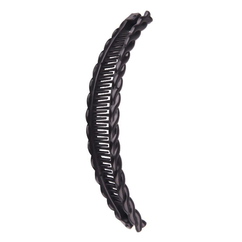 Pince à cheveux en forme de banane coréenne, de Barrettes de couleur unie pour femmes, épingles à cheveux, accessoires pour filles, pince queue de cheval: Black