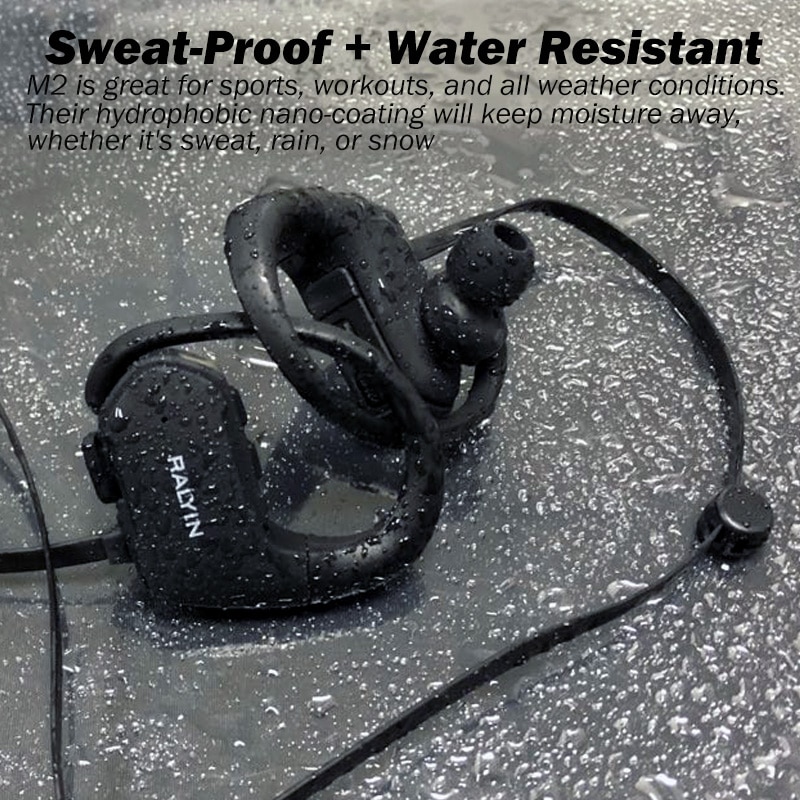 Ralyin M2 wireless headphones waterproof built-in 8GB memory Bluetooth Earphone Sport Bluetooth Headset wireless Earbud with Mic