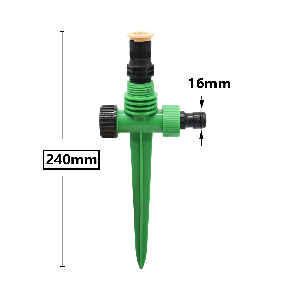 Gartenbewässerungssprinkler mit Kunststoff-Spitze-Unterstützung, 1/2 Zoll Gewinde, 0–360 Grad verstellbare Düse, landwirtschaftliche Gartenbewässerung: Burgunderrot