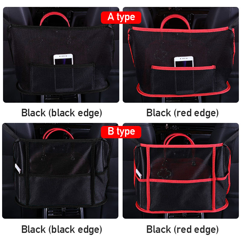 Car Net Pocket Seat Back Mesh Organizer Handbag Holder Net Bag Barrier of Backseat Pet Kid Auto Storage Pouch for Phone Document
