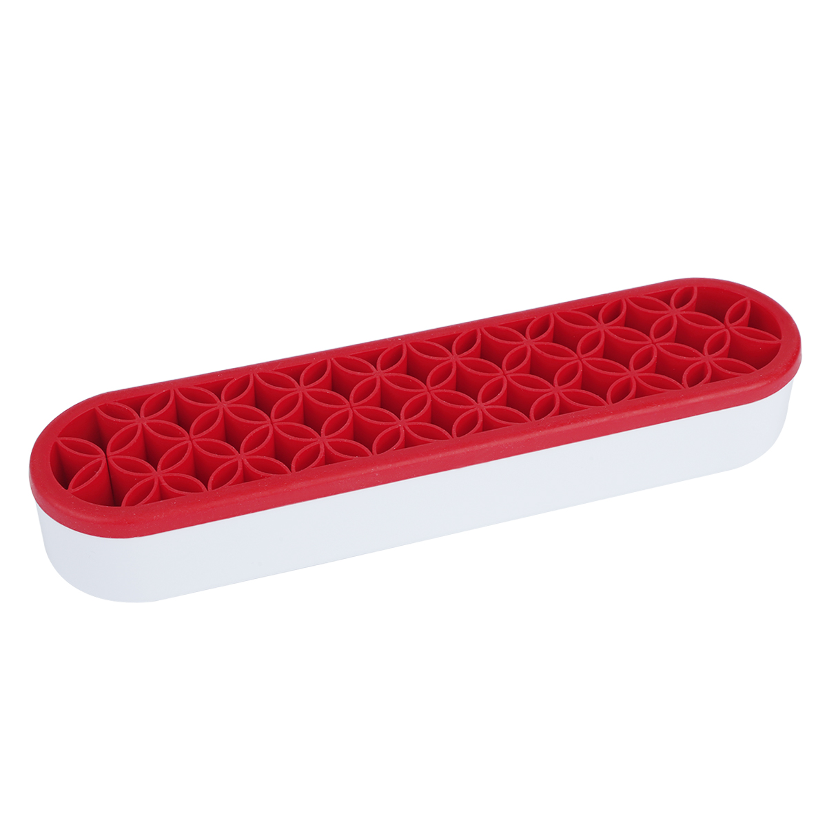 Silicon Nail Brush Makeup Brush Display Stand Rack Storage Case Brush Drying Shelf Brush Holder Make UP Holder Organizer: Red