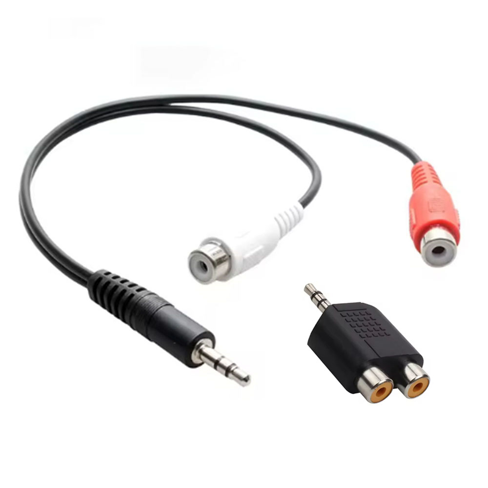 RCA-Kabel, 3,5-mm-Klinkenstecker, Stereo-Audiokabel auf 2 RCA-Buchse, Buchse auf Stecker auf Kopfhörer, AUX-Y-Adapter für DVD-Verstärker: verrotten