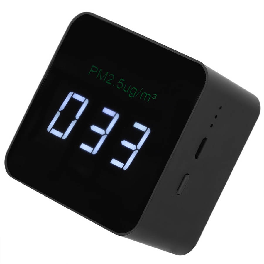 Mini PM2.5 Detector USB Air Tester Monitor Meter Rechargeable Air Detector with LED Display Black