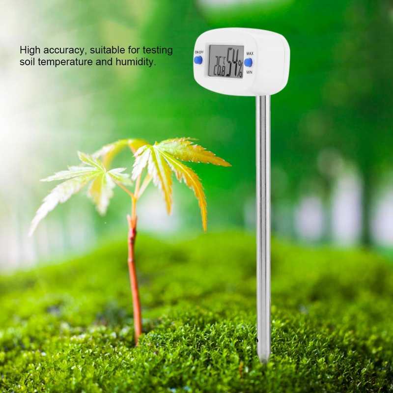 Mini Electronic Soil Temperature Moisture Meter Temperature Humidity Tester with Probe for Garden Plants Soil Temperature Tester