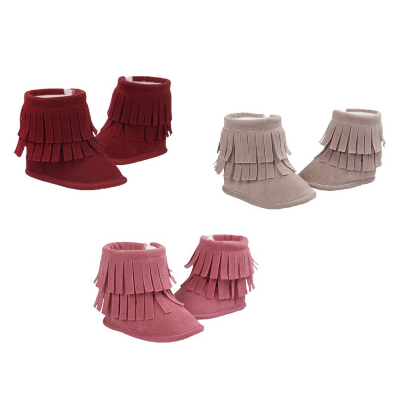 Criança Borla Botas de inverno Do Bebê Das Meninas do Menino Quente Botas de Neve Infantil Nebworn Bebê Suave Sole Berço Sapatos de Algodão