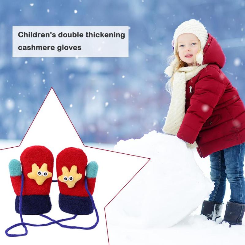 1 Pair Bambini Del Fumetto Guanti Imitazione di Agnello In Pile Addensare Ragazzi Delle Neonate Autunno Inverno Caldo Regali di Accessori di Abbigliamento