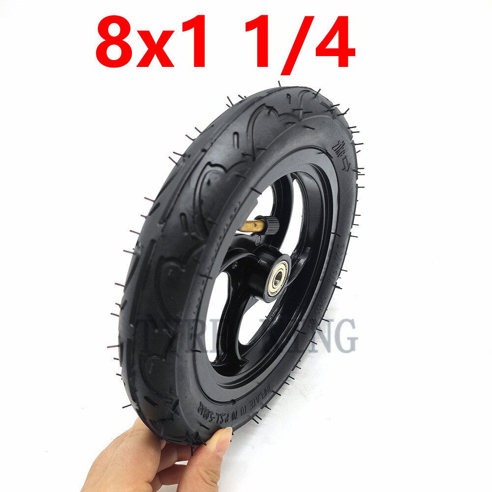 Rueda neumática de 8x1 1/4 con tubo interno de 8 pulgadas, neumático exterior de 8x1,25, neumático inflable para patinete eléctrico