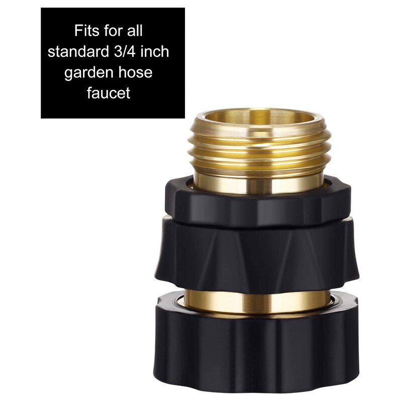 4 Sets Garden Hose Connector Quick Connect Fitting 3/4 Hose-Water Hose Quick Connector and 12 Pcs Faucet Rubber Gasket