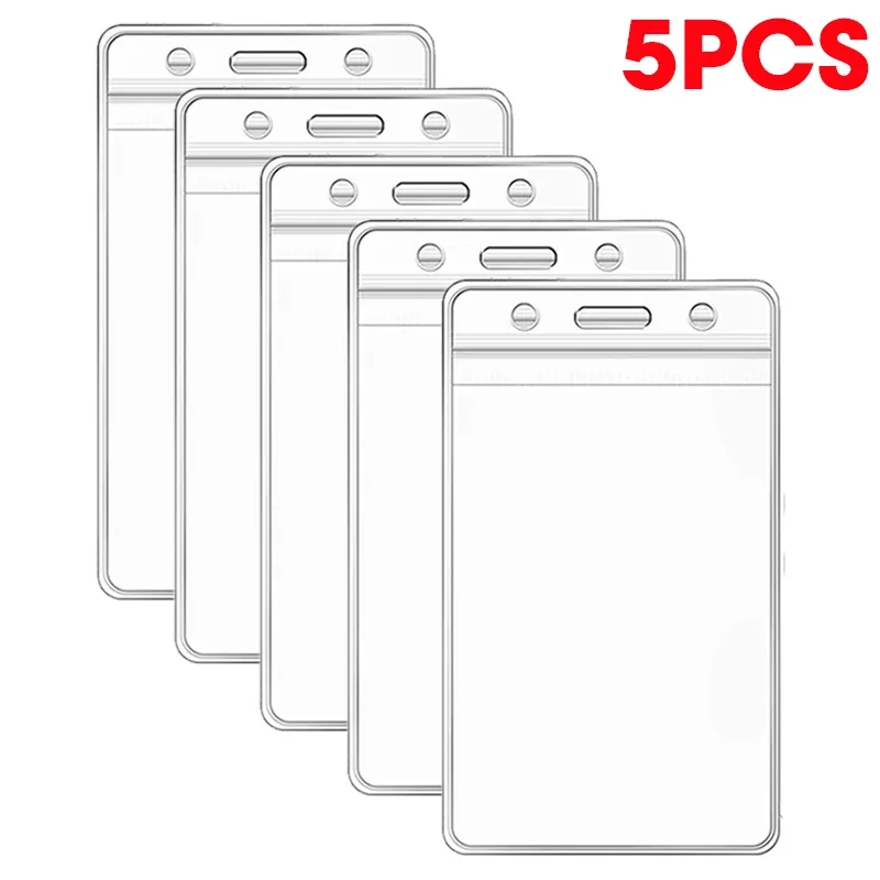 10/1PCS Waterproof Transparent Card Holder Plastic Protector Case Business Bus Bank Credit Card Protector ID Card Badge Holders: Coffee