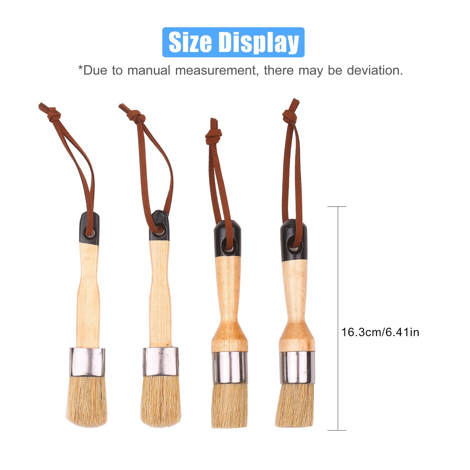 5pcs Paint Brushes Set Household Paint Brushes Includes Round/Pointed/Flat Brush with Ergonomic Handle Painting and Waxing Tool