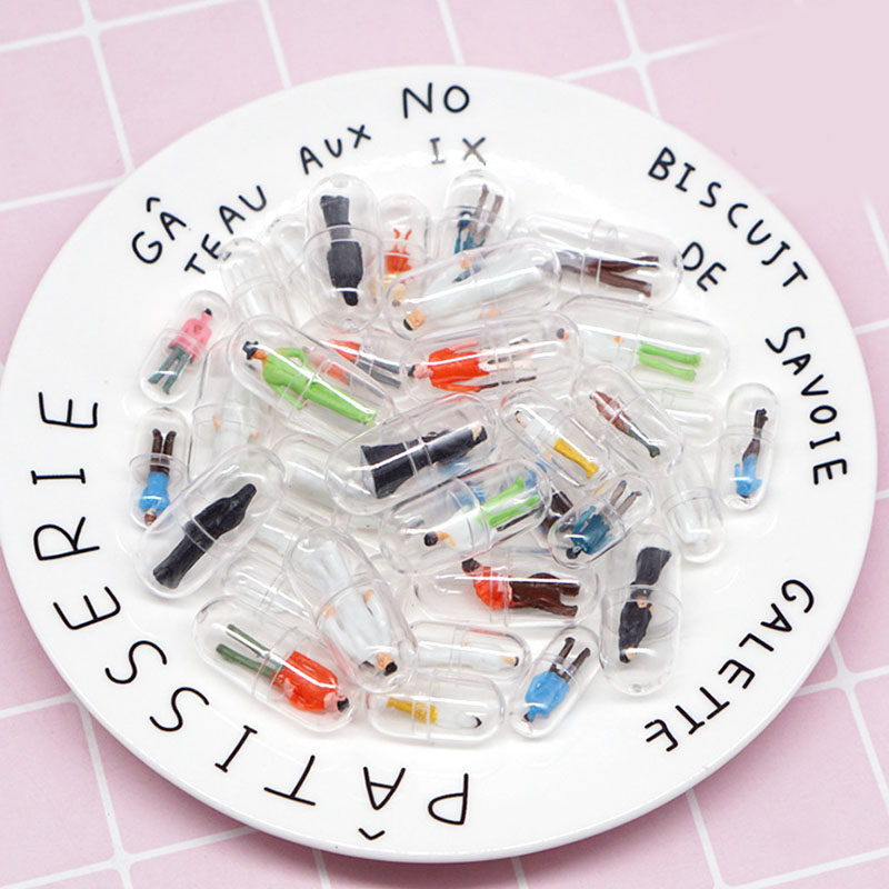 10Pcs/Lot Transparent Capsule Shell Plastic Pill Container Pill Cases Bottle Splitters Capsule Figurines Diy Accessories