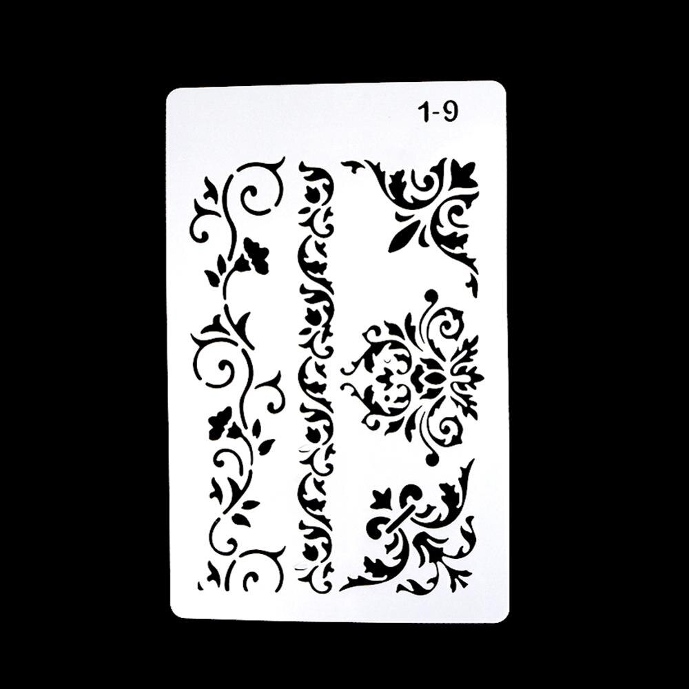12 DIY Malerei Vorlage Hohl Graphics Home Wand Malerei Dekoration Sammelalbum Album Tagebuch Zeichnung Präge Schablonen: 1-9