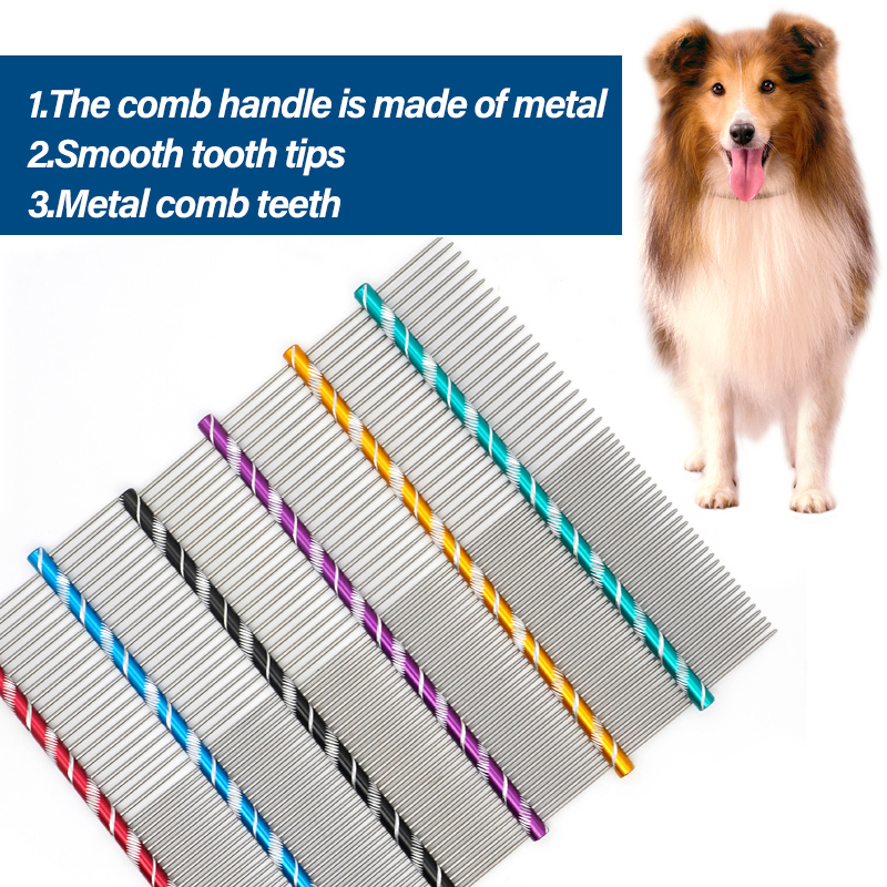 Peigne pour chien, poils longs et épais, brosse de nettoyage pour épilation des poils, en acier inoxydable, léger, pour animaux de compagnie et chat, peignes de toilettage pour chiens 16/19/20/25cm