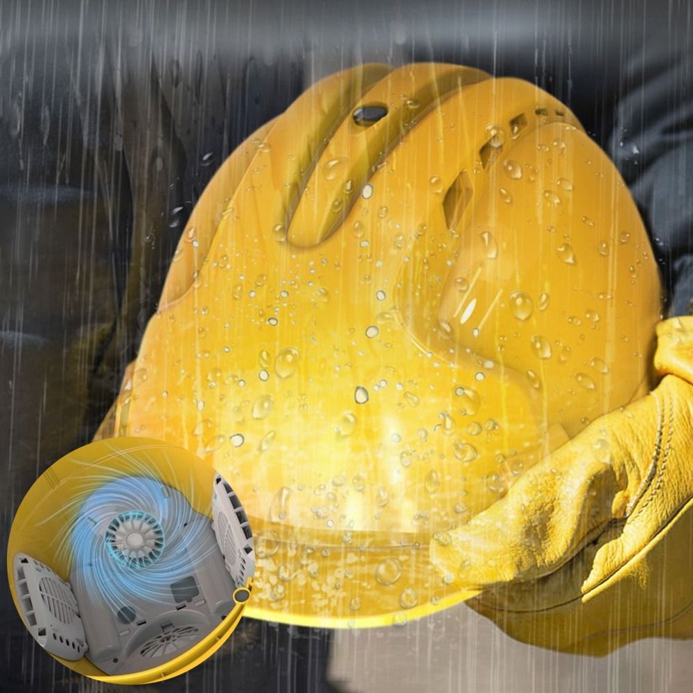 Kask z wentylatorem 4 koła zębate, ładowalny, 1/2/4 wentylatory, regulowany, ochronny, przeciwdeszczowy, z moc bankiem, kask ochronny z wentylatorami.