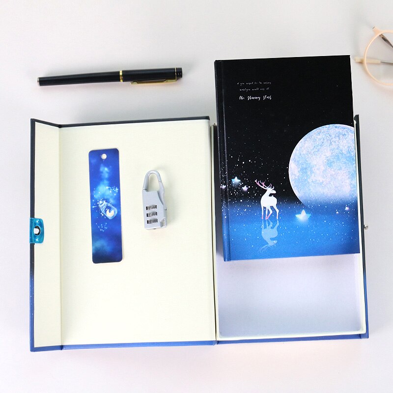 luminous Lock Book Password Diary Girl Exquisite Encrypted Notebook School Student Children Color Page Illustration Sta Study
