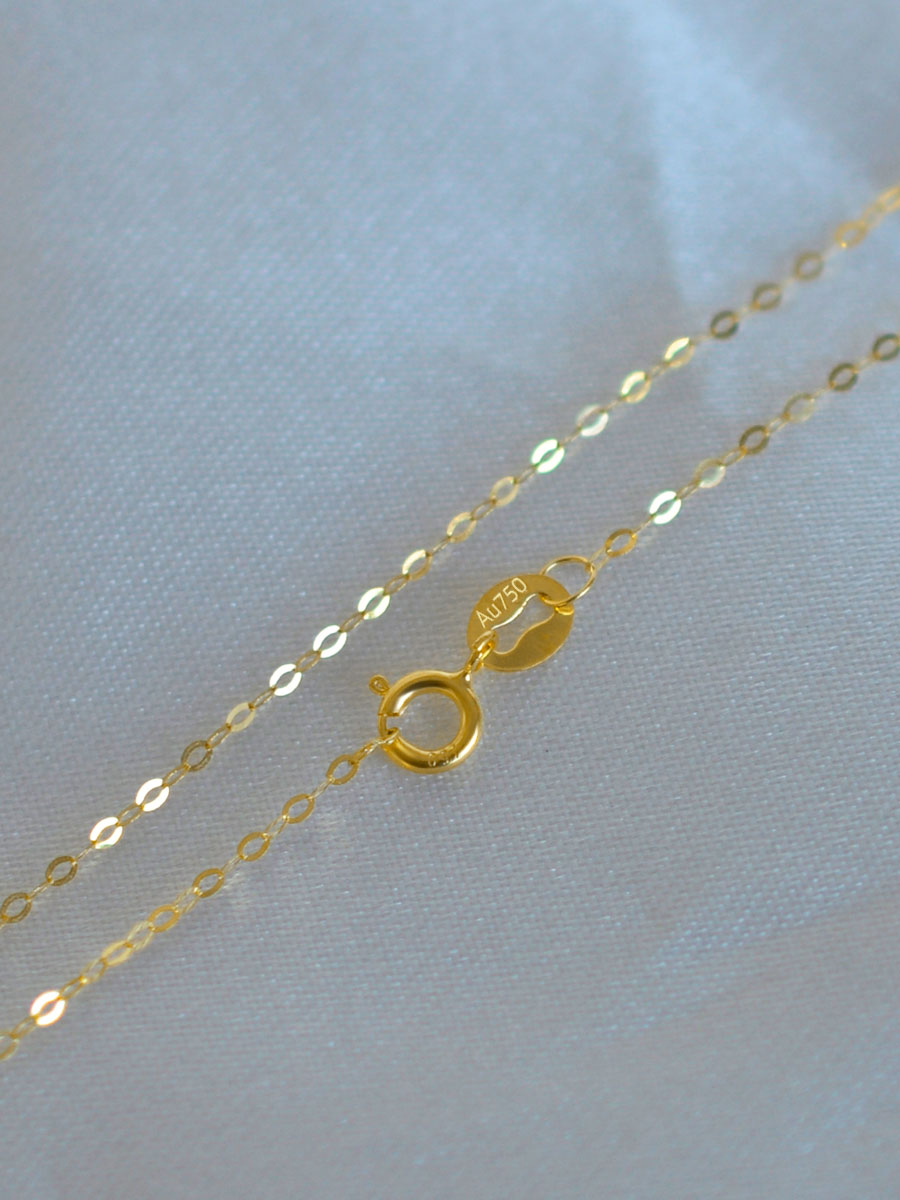 [NIMF] Breder Echt 18K Geel Gouden Ketting Gouden Ketting 45cm Beste Cadeau Voor Vrouwen [D206]