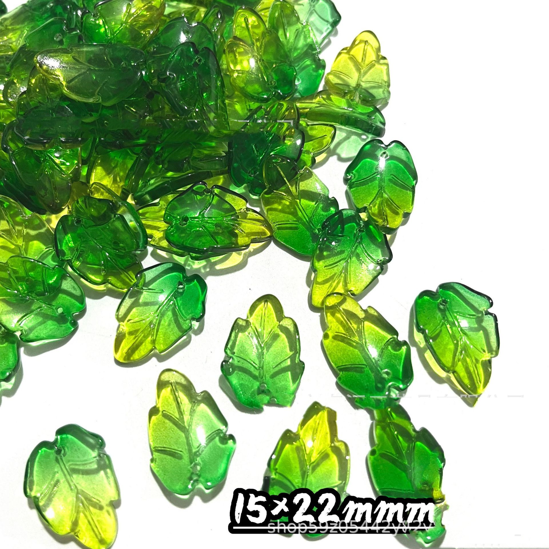 30/50 Uds. Cuentas de hojas de cristal para joyería, cuentas de hojas verdes de Murano para hacer pulsera, collar, accesorios DIY hechos a mano a granel: Granate / other