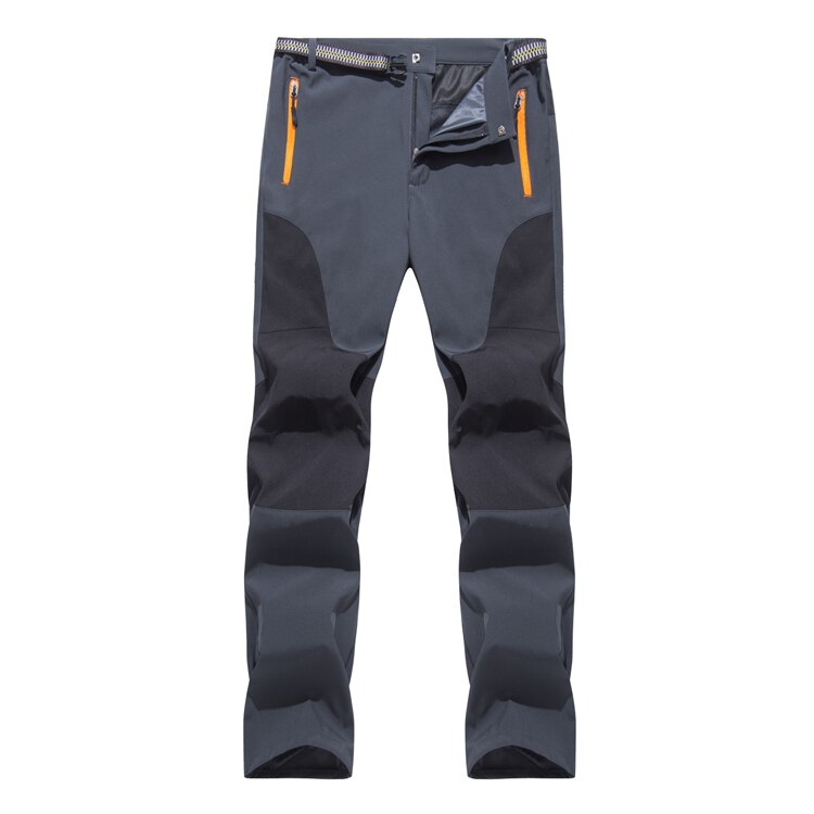 Outdoor Breathable Waterproof Camping&amp;hiking Pants Men Summer Thin Quick Dry Climbing Trekking Travel Trousers: gray / L