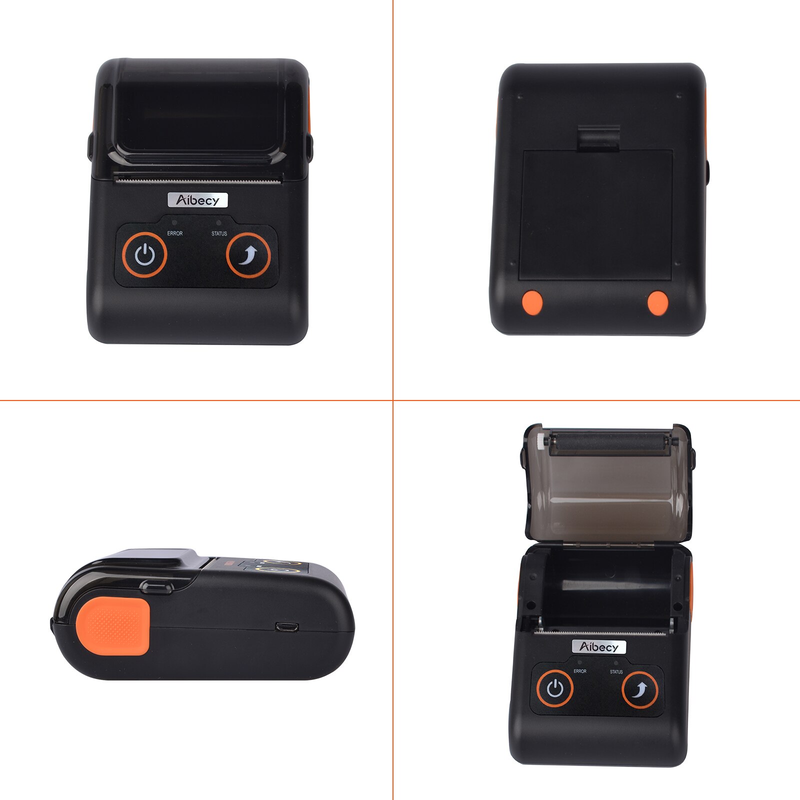 Aibecy Receipt Printer 58MM Thermal Printer Mobile POS Printer USB BT ESC/POS Command Compatible with Windows Android iOS