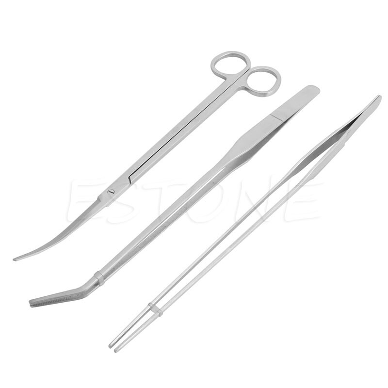 3/5Pcs Aquarium Levende Planten Lange Handvat Pincet Schaar Onderhoud Tool Set: D19596