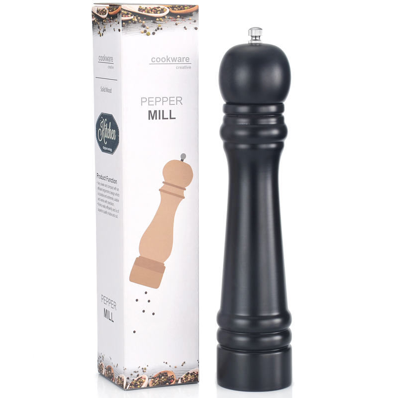 Peugeot kokesalt 27.5cm salt- og pepperkvernkvern i tre i sort