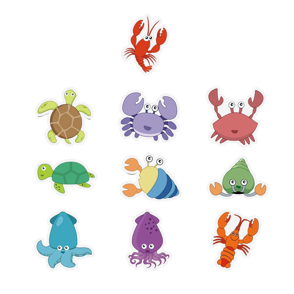 Pegatina de dibujos animados para bañera, decoración de baño, antideslizante, impermeable, 10 Uds.: Colorful-3