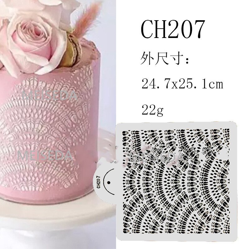 Cake Stencil Leaf Shape Pattern Cake Decorating Plastic Lace Cake Boder Stencils Template DIY Drawing Mold Baking Accessories: Ch207