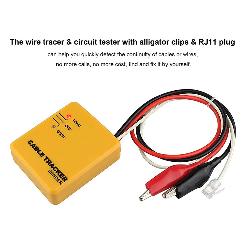 Electrical Wire Circuit Tester with Tone Generator and Probe Kit Cable Signal Locator Tester Test Circuit 255X120X38mm TB