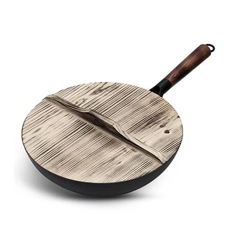 Jernwok traditionelle håndlavede jernwok non-stick pan ikke-belægning gaskomfur køkkengrej: Rød