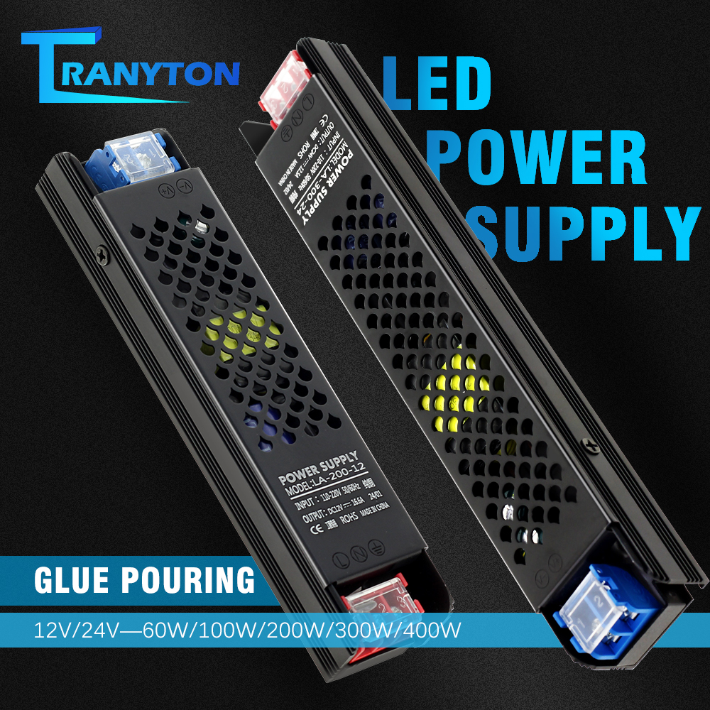 60w 100w 200w 300w 400w led-stripe strømforsyningsadapter driver 110v 220v to 12v 24v ultratynne lystransformatorer