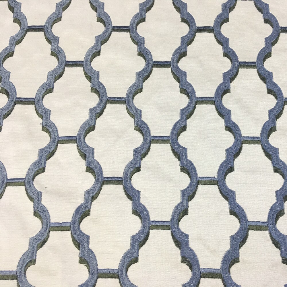 Geometric Pattern Embroidery Faux Silk like Sofa Chair Hotel Home Decorative Fabric 140cm Width Sell by meter