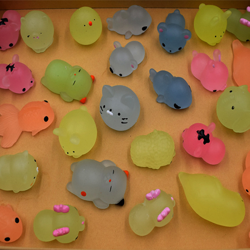 Spongy Squishy Mochi Fidget Toys Kawaii Animal Squeeze Cure Fun Anti-Stress Glowing FluorescentKid Toy: Default Title