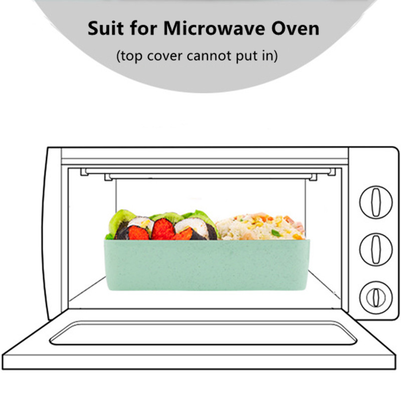 750ml Healthy Material 2 Layer Lunch Box Wheat Straw Bento Boxes Microwave Dinnerware Food Storage Container Lunchbox