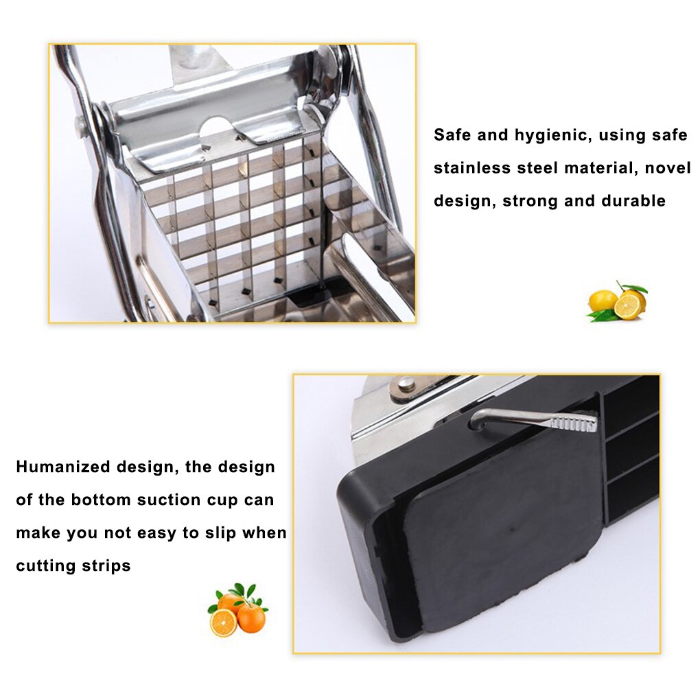 Manual Potato Chip Slicer French Fries Cutter Stainless Steel Potato Strip Maker Fruit Vegetable Chopper Machine Kitchen Tools