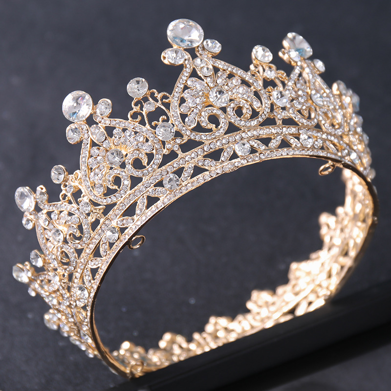 Luxe Kristal Ronde Kroon Tiara Voor Vrouwen Strass Prom Diadeem Kroon Bruids Bruiloft Haaraccessoires Sieraden Kroon Tiara Cadeau