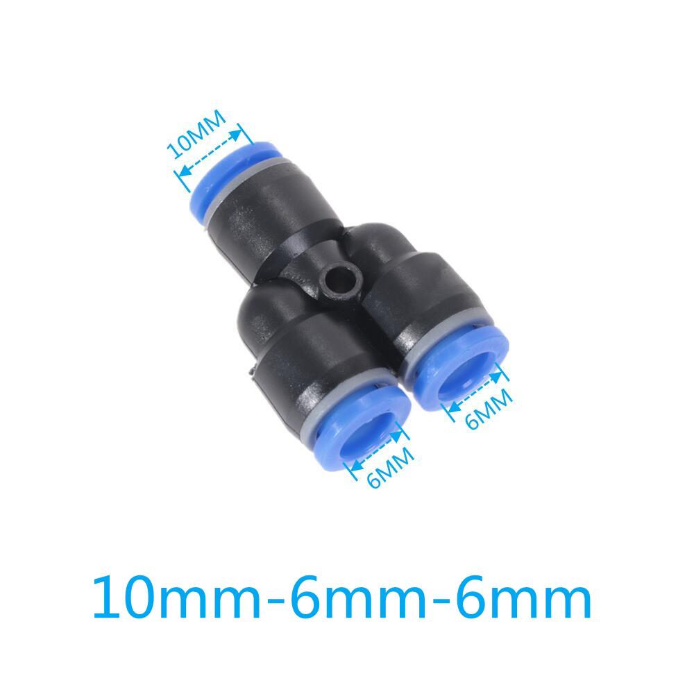 "Y" Pneumatic Connector Tee Union Push In Fitting for Air Pipe joint OD 4 6 8 10 12 14 16MM Pneumatic Fittings PY: PY-10-6-6MM