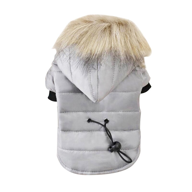 hiver chien veste manteau coton-rembourré pour Chihuahua veste Costume sweat à capuche chiot manteaux pour petits grands chiens: Gris / M