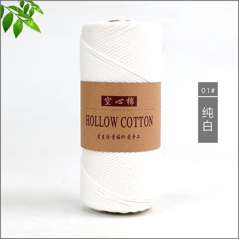 Hollow Cotton Thread Linen Yarn 150g Round Strand Medium Thick Cotton Thread Hand Woven DIY Crochet Hook Hat Bag Material