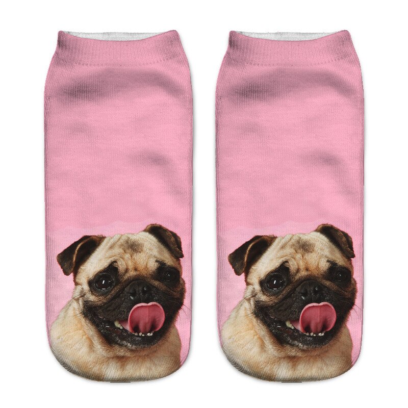 SLMVIAN 3D Printed Chihuahua Dog Puppy Women Socks Cute Low Cut Ankle Sock Multiple Colors Style CN005