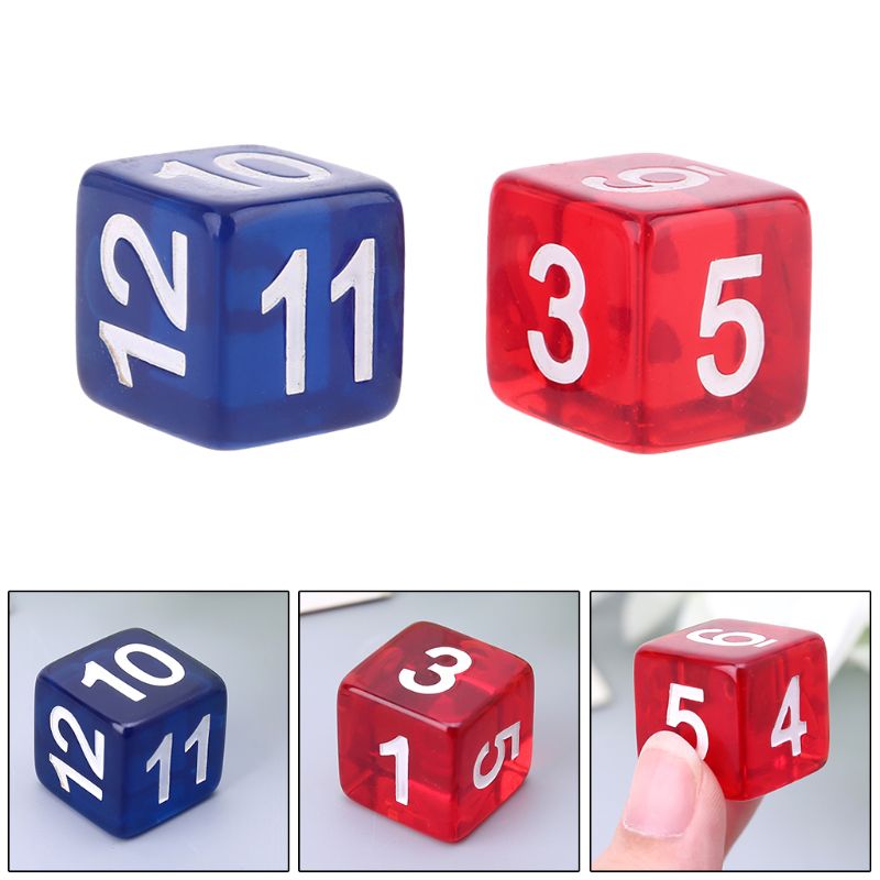 2pcs Six Sided Polyhedral Dice Beads Numbers Square Edged for Party Club Board RPG Game R9CE