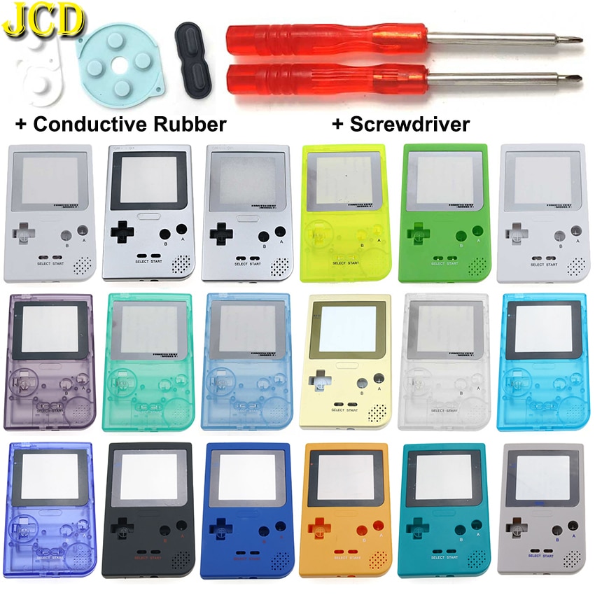 1PCS di Plastica Pieno di Caso Della Copertura Dell'alloggiamento per Gameboy Pocket Console di Gioco per GBP Borsette Caso W/Bottoni Kit pad in gomma A Vite Driver