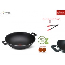 Lagostina Grote Wok, Extra Aluminium, Zwart, 40 Cm + Siliconen Gripper Gratis