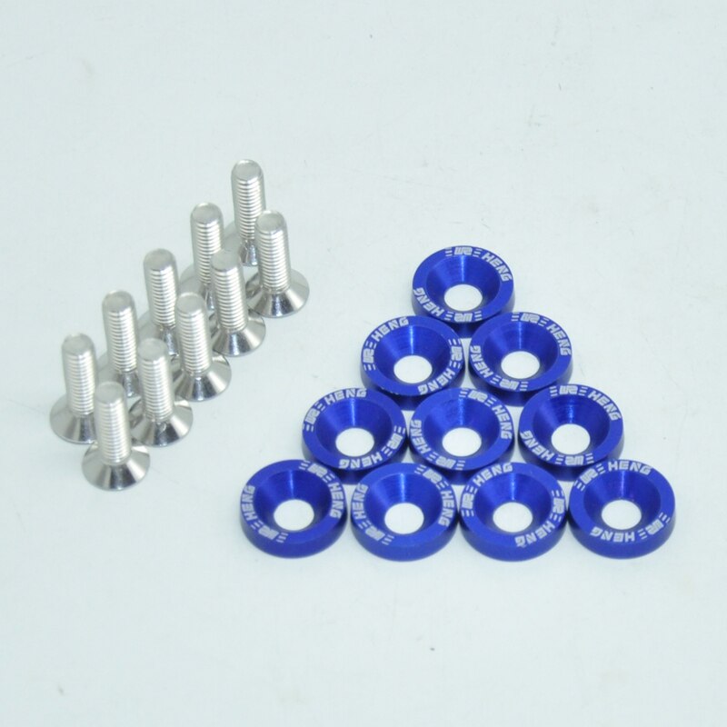 Universal 6mm Fender Washers washers and bolt Aluminum for Civic Integra RSX EK EG DC: Blue