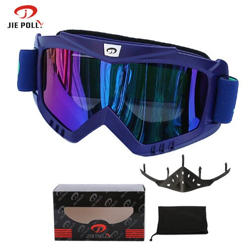 Winter skibril voor motorrijden anti-condens  uv400 bescherming heren dames sneeuw snowboardbril unisex skiën fietsbrillen: Matblauw